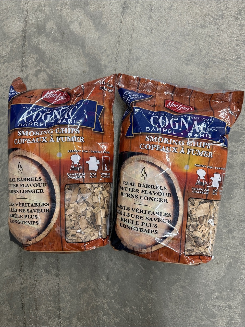 Cognac Barrel Smoking Chips - Brown 2 bags
